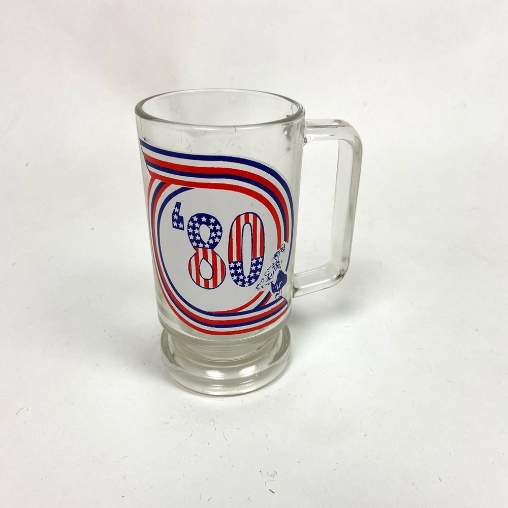 Vintage 80s Patriotic Glass Mug